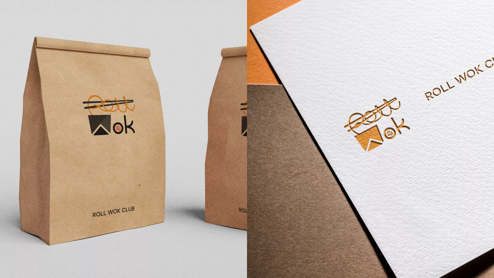 Разработка логотипа суши-бара «Roll Wok Club» в Магнитогорске