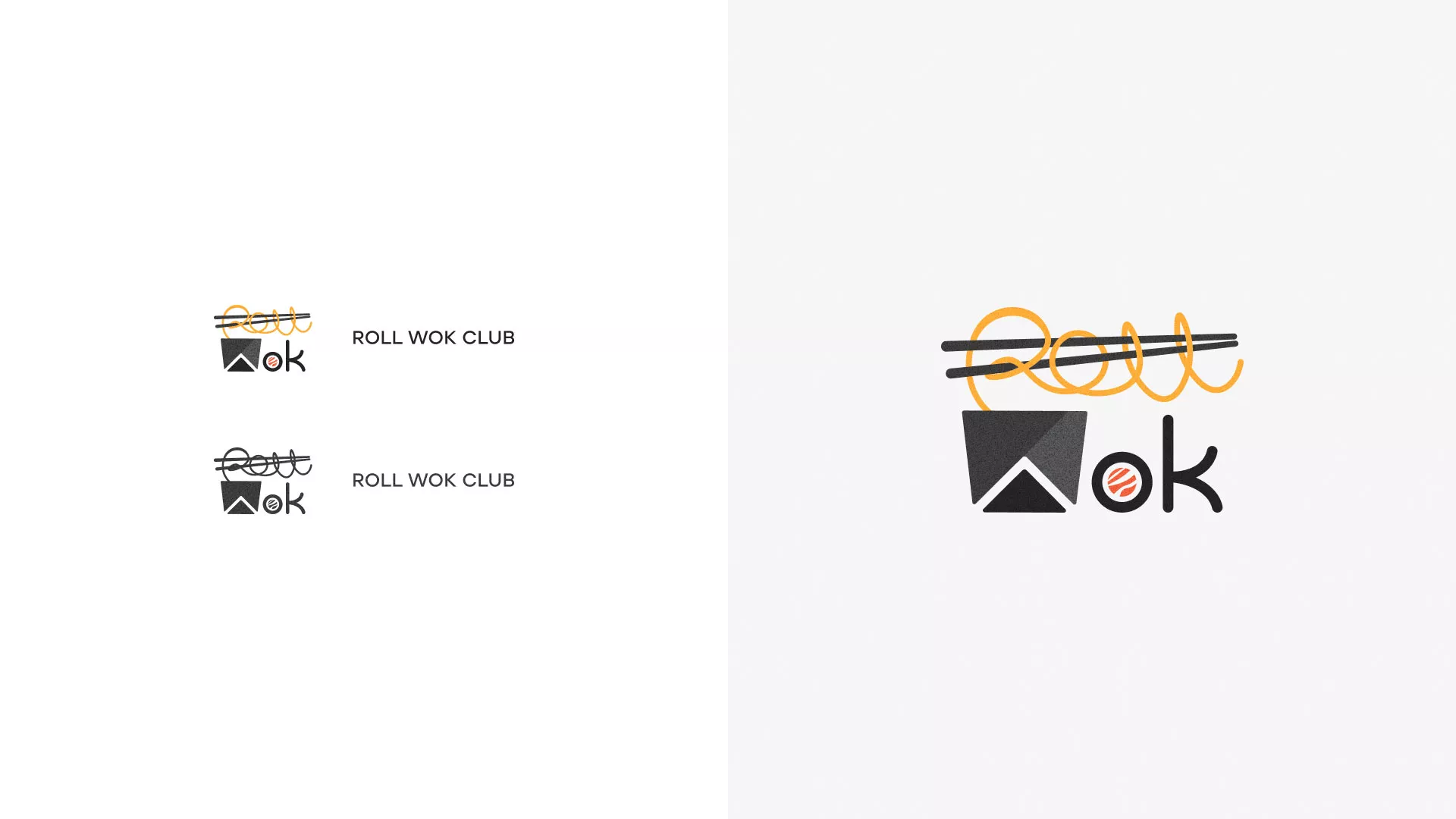 Разработка логотипа суши-бара «Roll Wok Club» в Магнитогорске